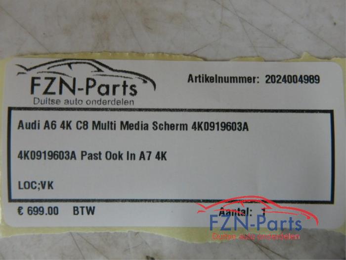 Audi A6 4K C8 Multi Media Scherm