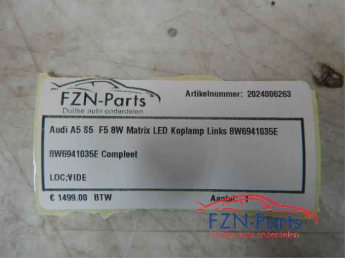 Audi A5 S5 F5 8W Matrix LED koplamp Links