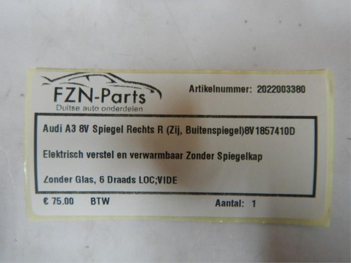 Buitenspiegel rechts Audi A3 (22724594)