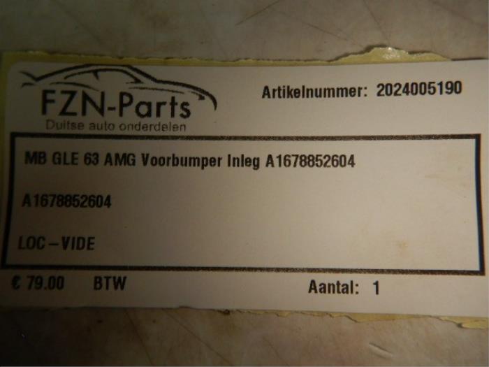 Mercedes-Benz GLE63 AMG Voorbumper Inleg
