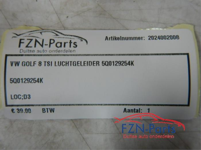 VW Golf 8 TSI Luchtgeleider