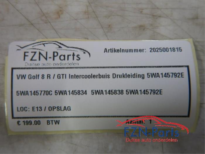 VW Golf 8 R / GTI intercoolerbuis Drukleiding