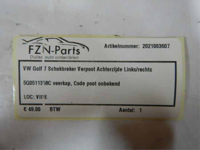 VW Golf 7 Schokbreker Veerpoot Achterzijde Links/rechts