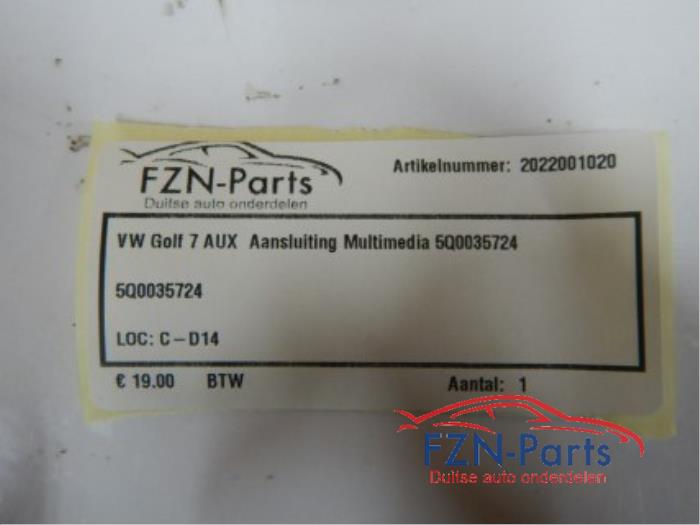 VW Golf 7 AUX Aansluiting Multimedia