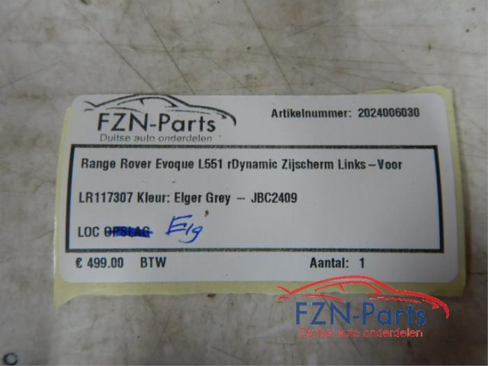 Range Rover Evoque L551 Dynamic Zijscherm Links-voor