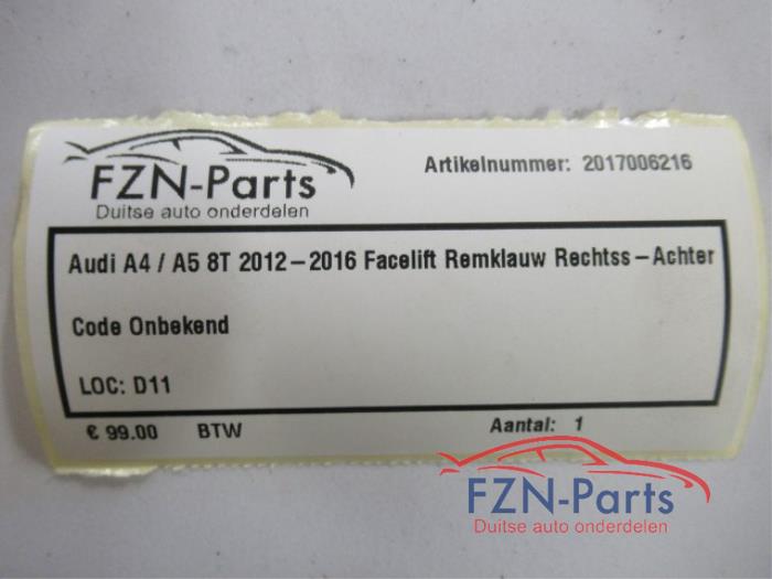 Audi A4/A5 8T 2012-2016 Facelift Remklauw Rechts-Achter