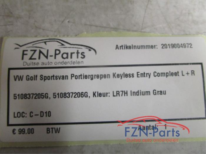 VW Golf Sportsvan Portiergrepen Keyless Entry Compleet L+R
