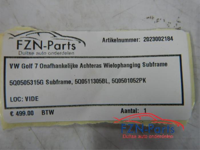 VW Golf 7 Onafhankelijke Achteras Wielophanging Subframe Achterzijde