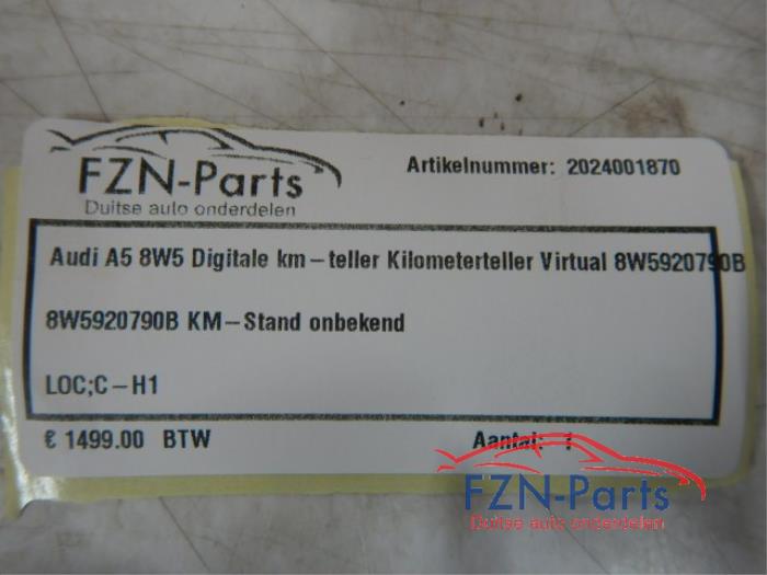 Audi A5 8W5 Digitale KM-Teller Kilometerteller Virtual