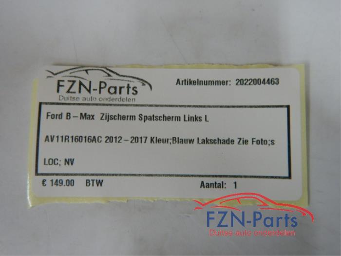 Ford B-Max Zijscherm Spatscherm Links L
