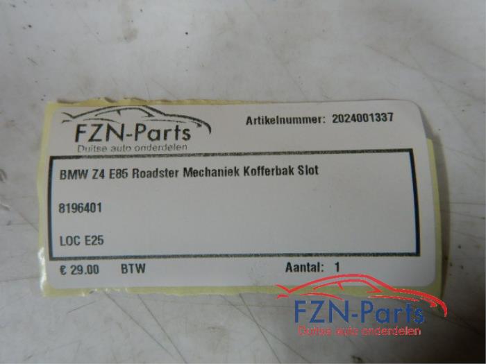 BMW Z4 E85 Roadster Mechaniek Kofferbak Slot