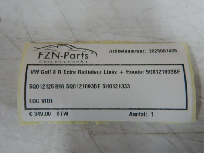 VW Golf 8 R Extra Radiateur Links+houder