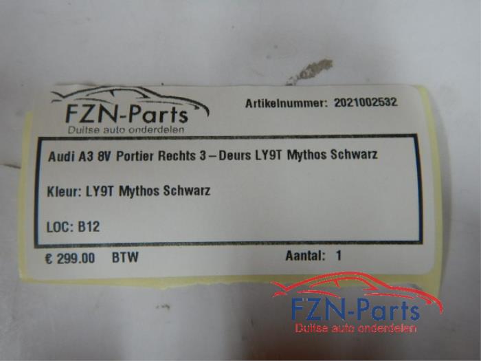 Portier 2Deurs rechts Audi A3 (22742593)