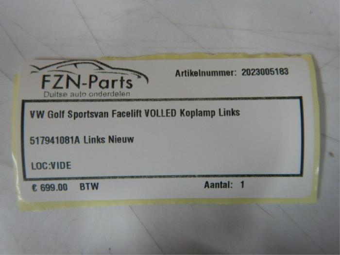 VW Golf Sportsvan Facelift VOLLED Koplamp Links