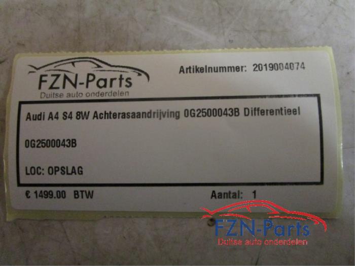 Audi A4 S4 8W Achterasaandrijving Differentieel