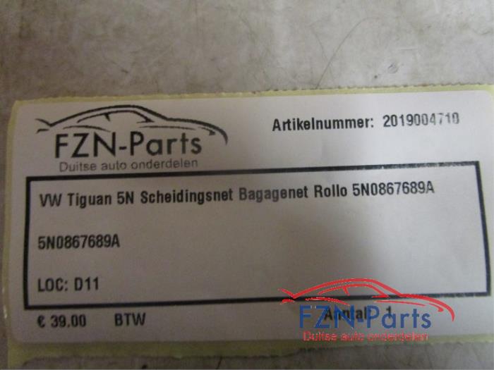 VW Tiguan 5N0 Scheidingsnet Bagagenet Rollo
