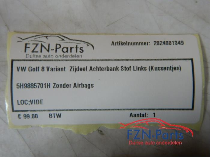 VW Golf 8 Variant Zijdeel Achterbank Stof Links ( Kussentjes )