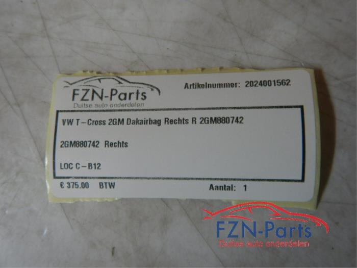 Airbag hemel rechts Volkswagen T-Cross (22730360)