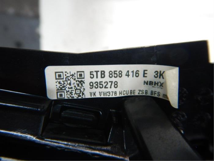 VW Touran 5TA Dashboard Inlegset Hoogglans Zwart