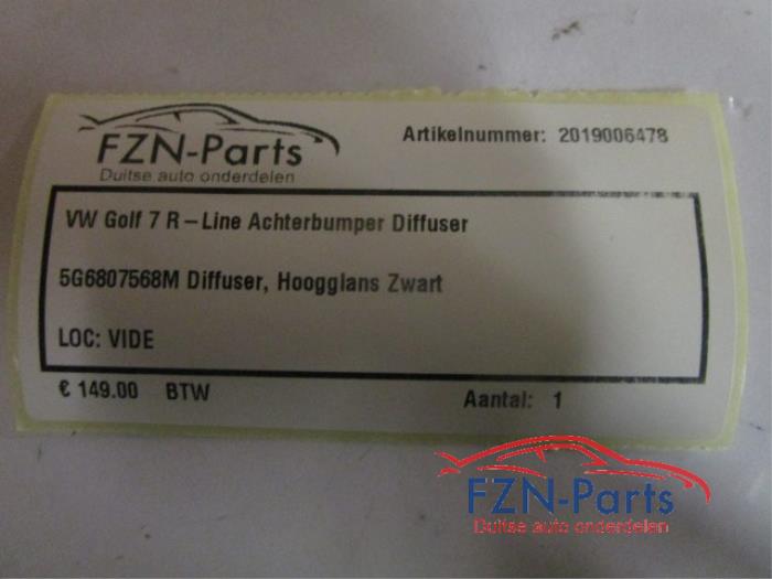 VW Golf 7 R-Line Achterbumper Diffuser