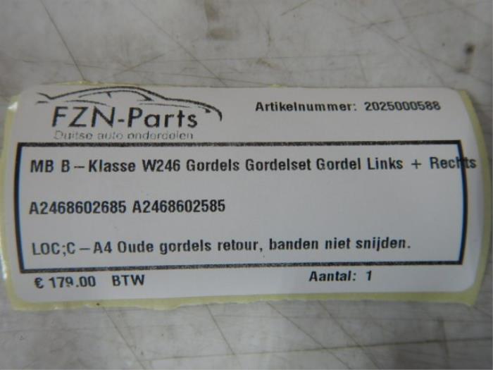 Veiligheidsgordel Set voor Mercedes B-Klasse (22729339)