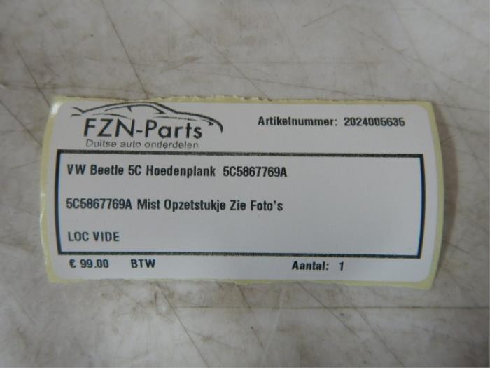 VW Beetle 5C Hoedenplank
