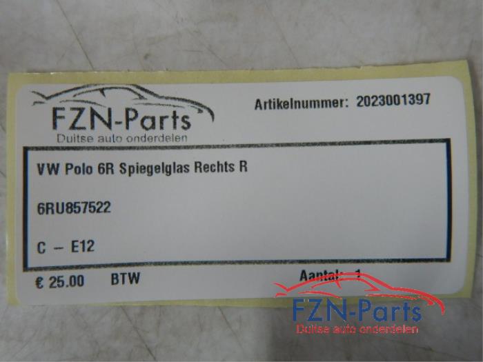 Spiegelglas rechts Volkswagen Polo (22726273)