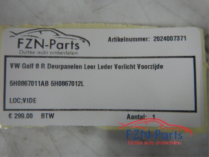 VW Golf 8 R Deurpanelen Leer Leder Verlicht Voorzijde