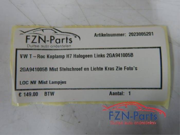 VW T-roc Koplamp H7 Halogeen Links