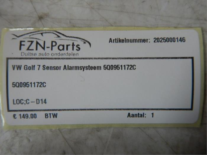 VW Golf 7 Sensor Alarmsysteem