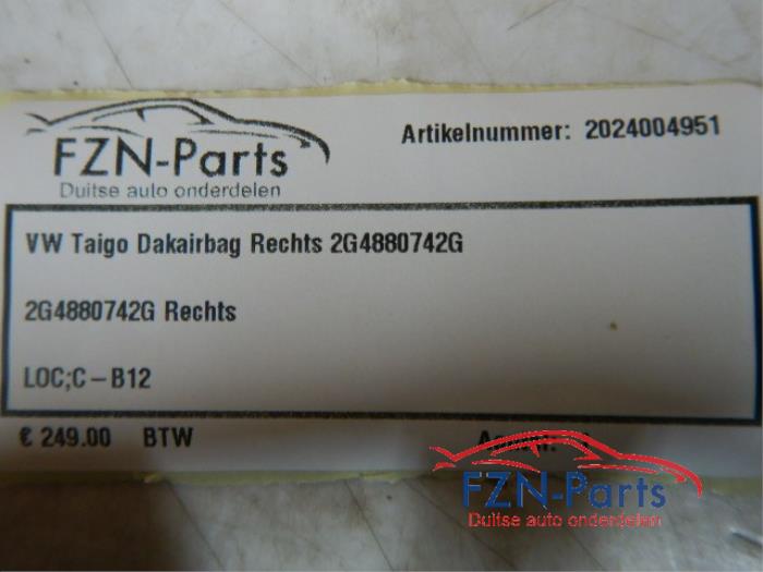 VW Taigo 2G7 Dakairbag rechts