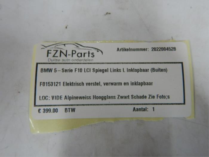 BMW 5-Serie F10 LCI Spiegel Links L Inklapbaar