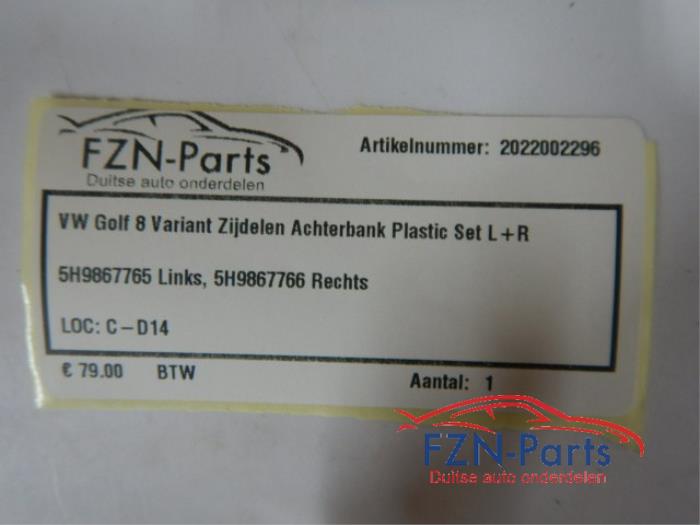 VW Golf 8 Variant Zijdelen Achterbank Plastic Set L+R