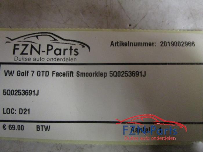 Uitlaatgas smoorklep Volkswagen Golf (22744214)