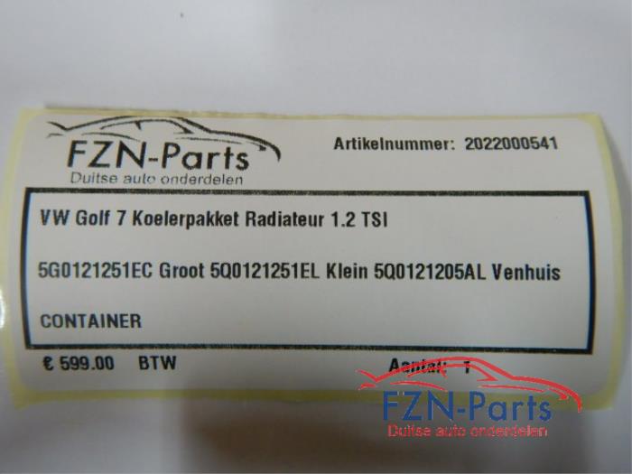 VW Golf 7 Koelerpakket Radiateur 1.2 TSI