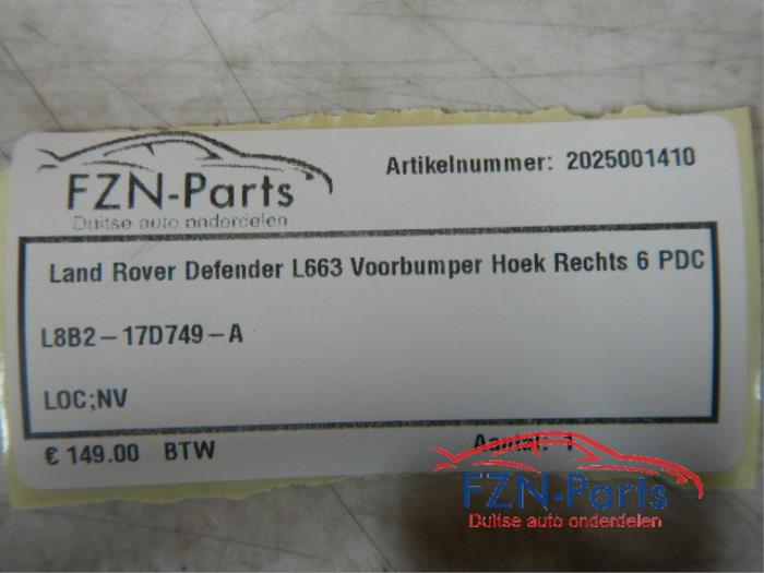 Land Rover Range Rover Defender L663 Voorbumper Hoek Rechts 6PDC