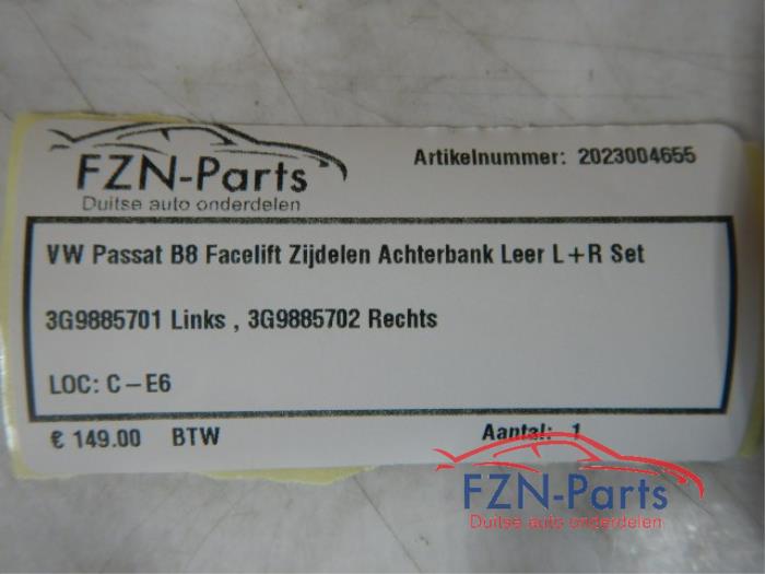 VW Passat B8 Facelift Zijdelen Achterbank Leer L + R Set