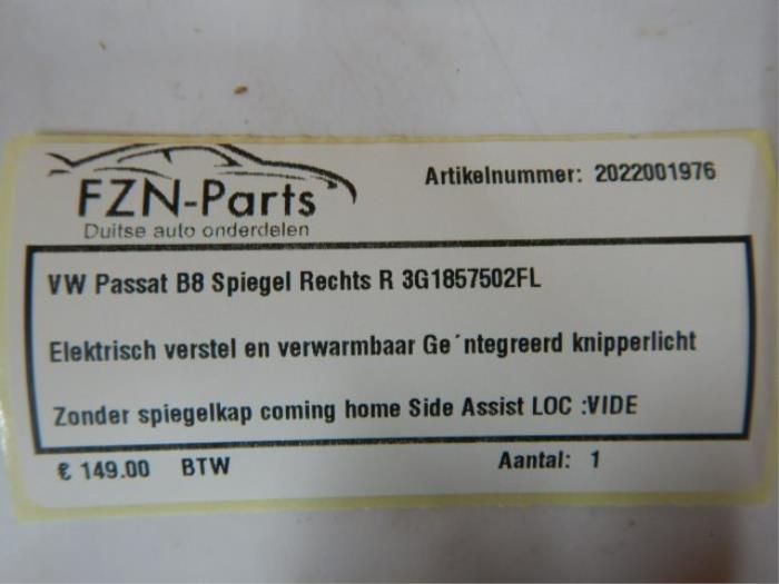 VW Passat B8 Spiegel Rechts R