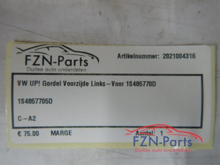 VW Up! Gordel Links-voor Voorzijde