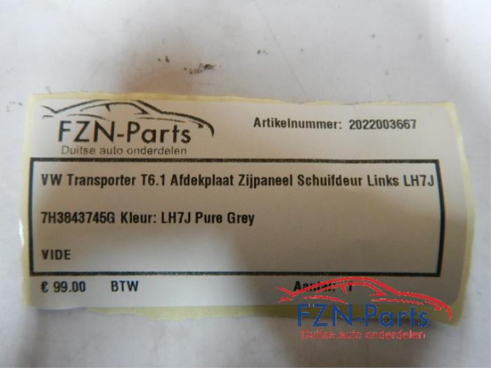 VW Transporter T6.1 Afdekplaat Zijpaneel Schuifdeur Links LH7J