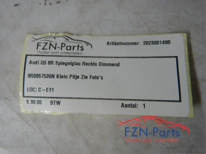 Audi Q5 8R Spiegelglas Rechts Dimmend
