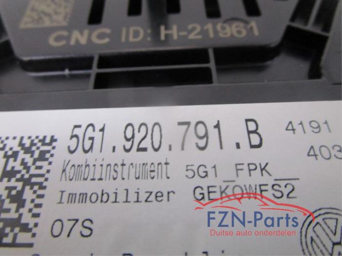 VW Golf 7 Virtual Cockpit Digitale KM-Instelbaar 3D-Teller Tellerunit Kilometerteller