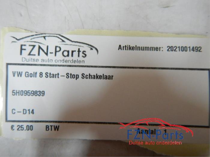 VW Golf 8 Start-Stop Schakelaar