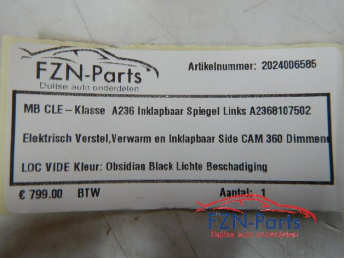 Mercedes-Benz CLE-Klasse W236 Spiegels Links Inklapbaar