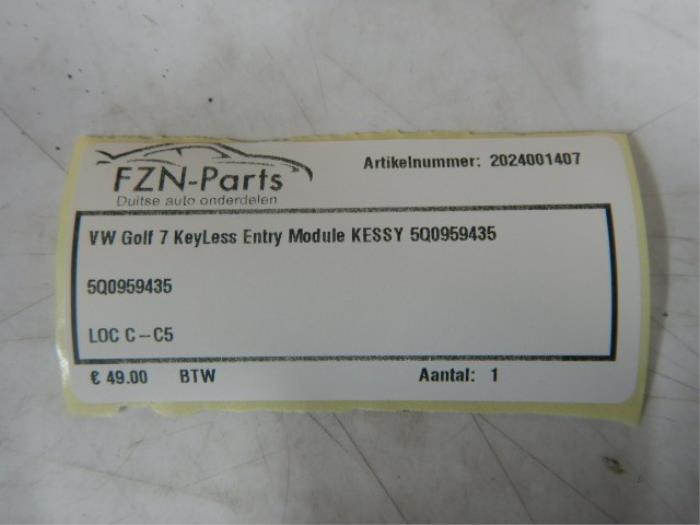 VW Golf 7 Keyless Entry Module Kessy