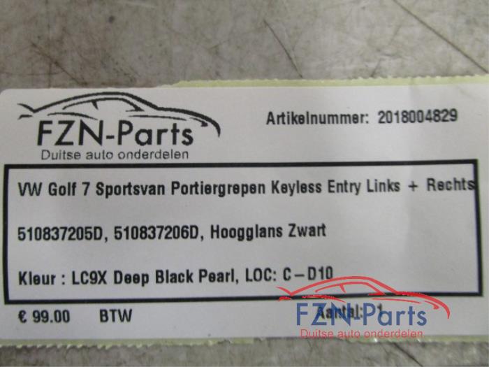 VW Golf Sportsvan Portiergrepen Keyless Entry Links + Rechts