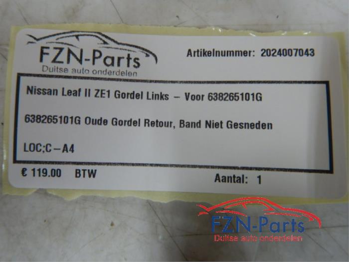 Nissan Leaf II ZE1 Gordel Links-voor