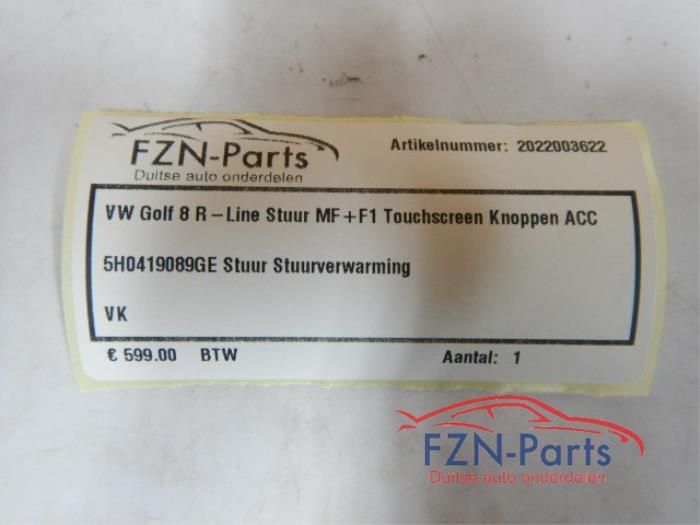 VW Golf 8 R-Line Stuur MF+F1 Touchscreen Knoppen ACC