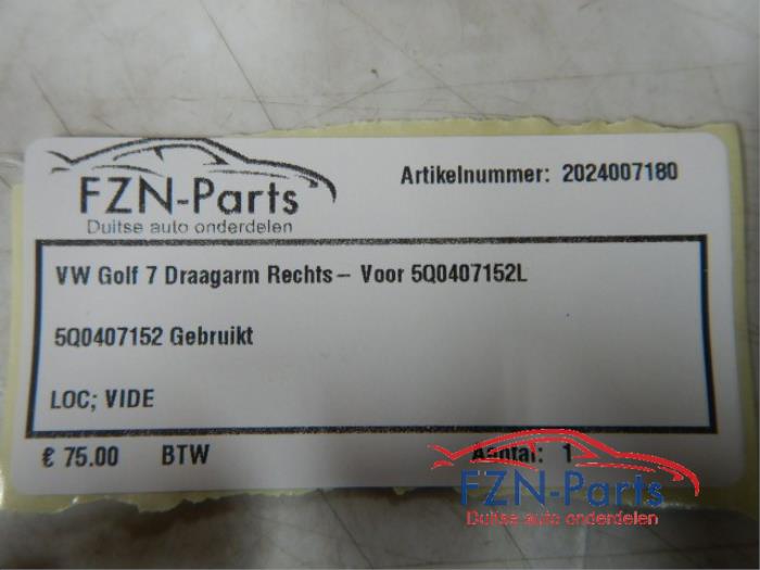 Draagarm rechts-voor Volkswagen Golf (22727413)