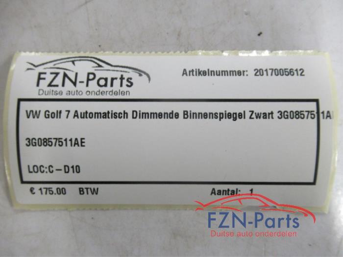 VW Golf 7 Automatisch Dimmende Binnenspiegel Zwart